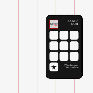 TARJETA DE VISITA LOGO BRAND PROFESSIONAL COMPANY BLACK LOYALTY CART