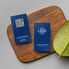 Tarjeta De Visita Logo Código QR Personalizado Minimalista de la Mar