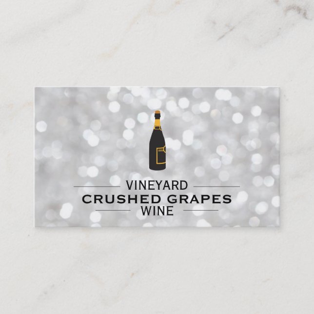 Tarjeta De Visita Logo con Dividers Champagne (bokeh blanco) (Anverso)