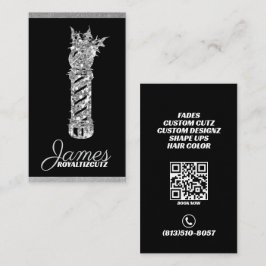 Tarjeta De Visita Logo Corona de Barbería Profesional