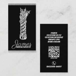 Tarjeta De Visita Logo Corona de Barbería Profesional