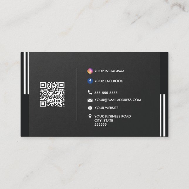 Tarjeta De Visita Logo creativo profesional Código Qr para medios so (Reverso)