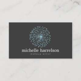 Tarjeta De Visita LOGO DANDELION STARBURST en AZUL en GRIS OSCURO