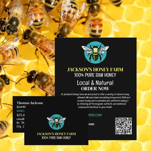 Tarjeta De Visita Logo De Abeja Elegante - Abejero, agricultor de mi (Subido por el creador)