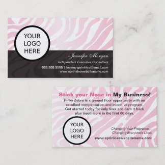 Tarjeta De Visita Logo de adición de cebra rosa