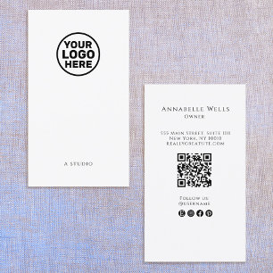 Tarjeta De Visita Logo de adición de código QR para medios sociales