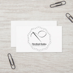 Tarjeta De Visita Logo de aguja de coser costurera de ganchillo