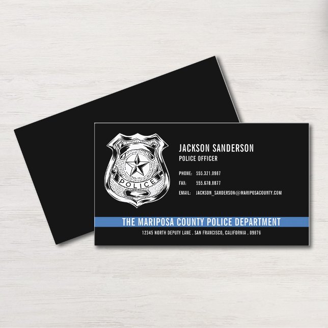 Tarjeta De Visita Logo de aplicación de la ley del Departamento de P (Custom Police Department Law Enforcement Logo Business Card)