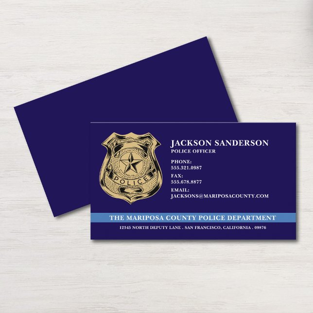 Tarjeta De Visita Logo de aplicación de la ley del Departamento de P (Custom Police Department Law Enforcement Logo Business Card)