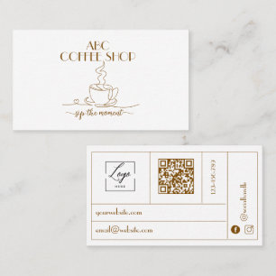 Tarjeta De Visita LOGO de Artesano Moderno código QR Café