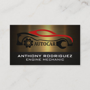 Tarjeta De Visita Logo de Auto Car Wrench   Reparación mecánica