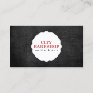 Tarjeta De Visita LOGO DE BAKERY DOILY en MADERA NEGRA