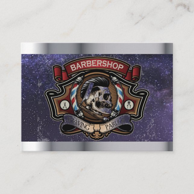 Tarjeta De Visita logo de barber (Anverso)
