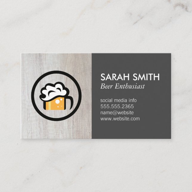Tarjeta De Visita Logo de Beer Glass | Cervecería | Cervecería de ma (Anverso)