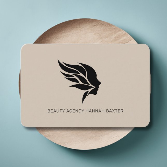 Tarjeta De Visita Logo de belleza femenina, moderno, salón, marrón c (Woman Beauty Logo, Modern, Salon, Business Card)