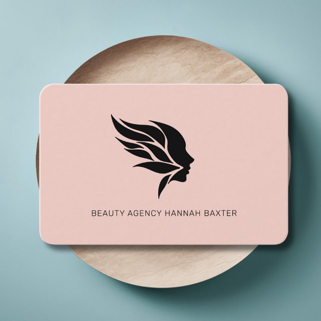 Tarjeta De Visita Logo de belleza femenina, moderno, salón, rosa (Woman Beauty Logo, Modern, Salon, Business Card)