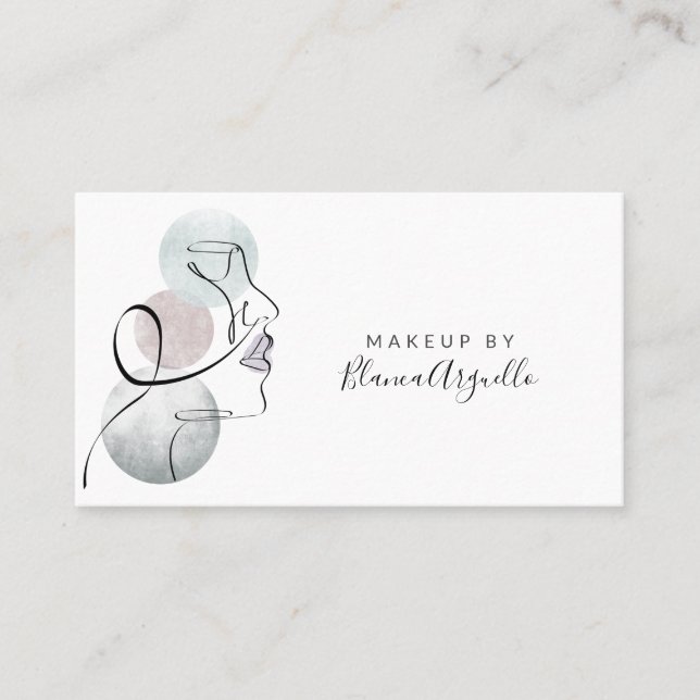 Tarjeta De Visita Logo De Belleza Maquillaje Artista Negocios Y Cita (Anverso)