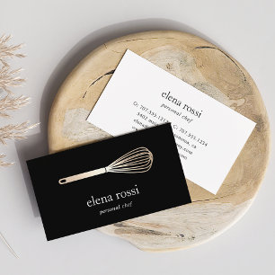 Tarjeta De Visita Logo de Black & Gold Whisk   Panadería De Comedor 