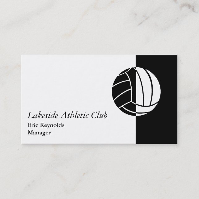 Tarjeta De Visita Logo de Black White Athletic Ball (Anverso)