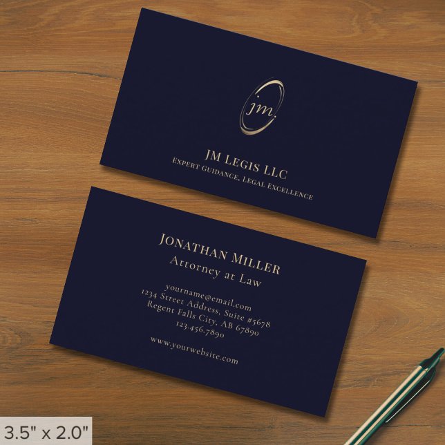Tarjeta De Visita Logo de Blue Professional Luxury Inicials (Subido por el creador)