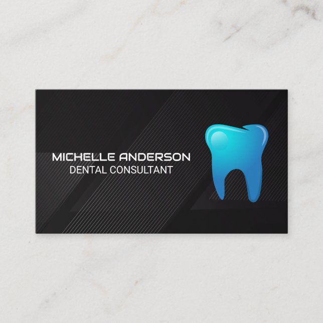 Tarjeta De Visita Logo de Blue Tooth | Dental (Anverso)