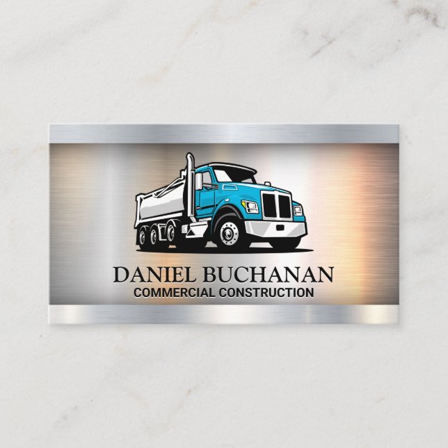 Tarjeta De Visita Logo de Blue Truck | Metálico (Anverso)
