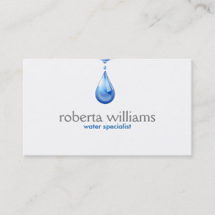Tarjeta De Visita Logo de Blue Water Droplet