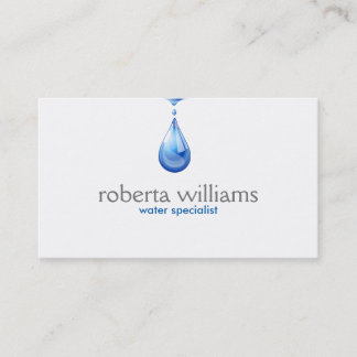 Tarjeta De Visita Logo de Blue Water Droplet