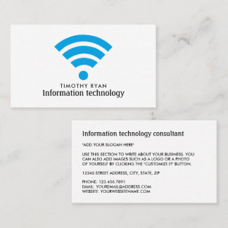 Tarjeta De Visita Logo de Blue Wi-Fi, tecnología de la información,