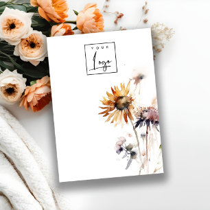 Tarjeta De Visita Logo de Boho Dry Wildflower Pantalla de joyas en b