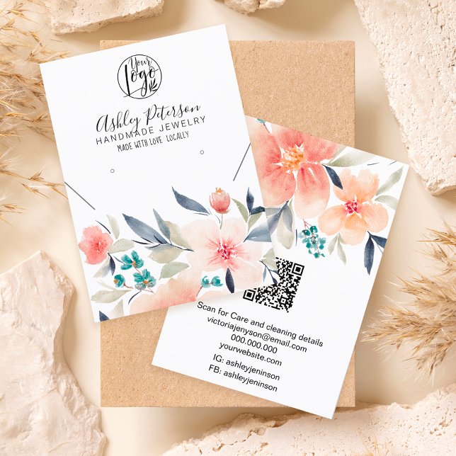Tarjeta De Visita Logo de Boho floral collar de jaulas (Subido por el creador)