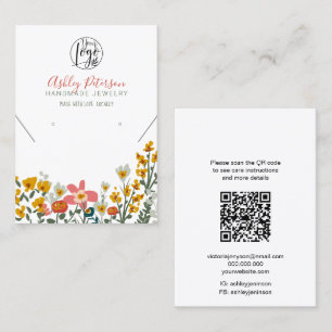 Tarjeta De Visita Logo de Boho floral joyas collar de ganancia códig