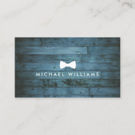 Tarjeta De Visita Logo de Bow Tie Hombres Rústicos y Refinados Mader