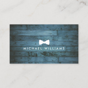 Tarjeta De Visita Logo de Bow Tie Hombres Rústicos y Refinados Mader