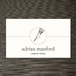 Tarjeta De Visita Logo de Calligraphy Nib de Escritor Creativo