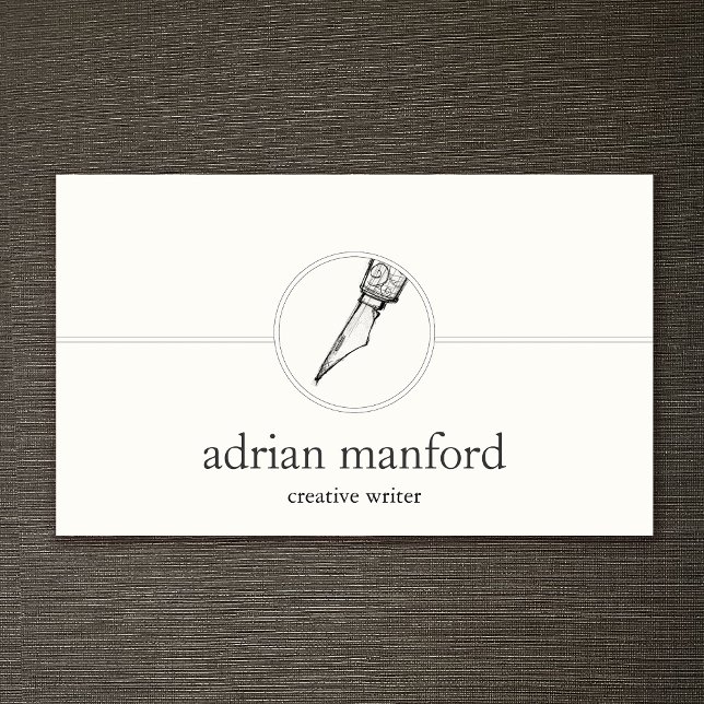 Tarjeta De Visita Logo de Calligraphy Nib de Escritor Creativo (Subido por el creador)