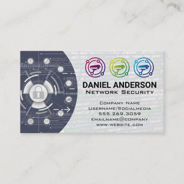 Tarjeta De Visita Logo de cámaras | Ciberseguridad (Anverso)