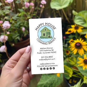 Tarjeta De Visita Logo de Casa Bonita Limpieza Servicios para el Hog