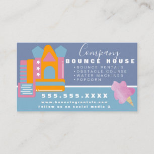 Tarjeta De Visita Logo de Casa de Rebote Alquileres de Fiesta Algodó