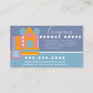 Tarjeta De Visita Logo de Casa de Rebote Fiesta Alquileres de Carnav