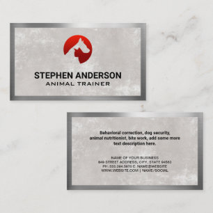 Tarjeta De Visita Logo de Cat Dog   Borde metálico