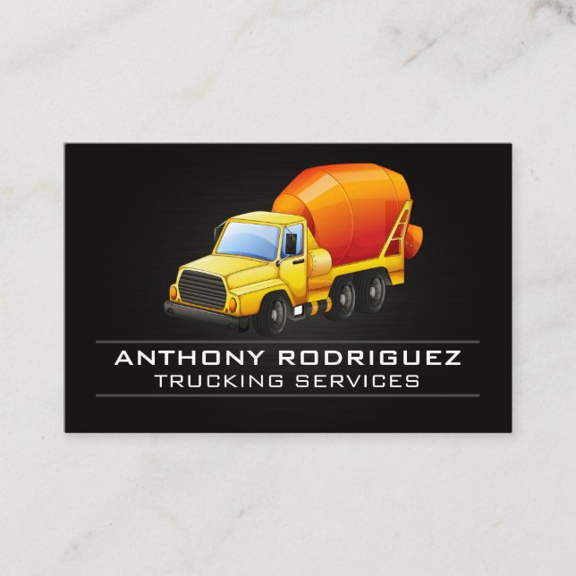 Tarjeta De Visita Logo de Cement Truck | vehículo de construcción (Anverso)