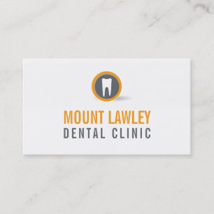 Tarjeta De Visita LOGO DE CIRUGÍA DENTAL naranja moderno dental gris