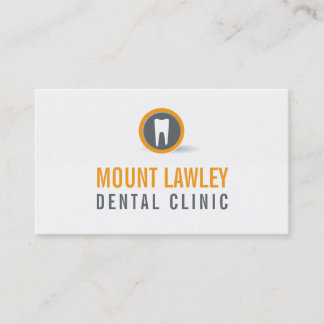 Tarjeta De Visita LOGO DE CIRUGÍA DENTAL naranja moderno dental gris