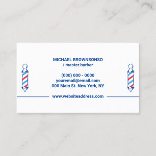 Tarjeta De Visita Logo de cita de poste de barbero