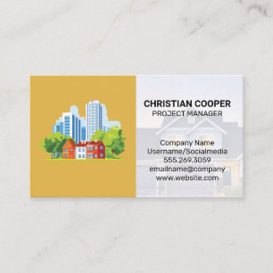 Tarjeta De Visita Logo de Ciudad Comercial   Propiedades Inmobiliari