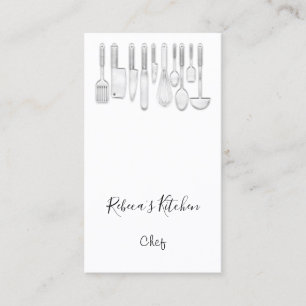 Tarjeta De Visita Logo de Cocina Restaurante Chef Cocina Cuesta Blan