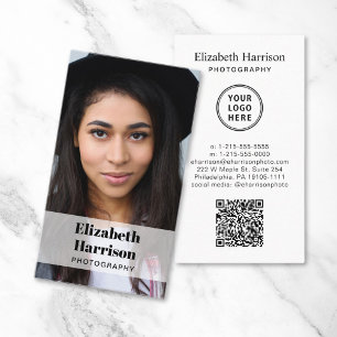 Tarjeta De Visita Logo de código QR fotográfico profesional