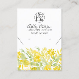 Tarjeta De Visita Logo de color amarillo verde floral collar de joya