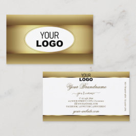 Tarjeta De Visita Logo de color blanco y marrón Marco de decoración 